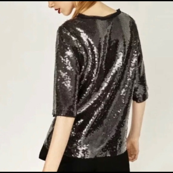 COPY - NWT ZARA BLACK SEQUENCE TOP - Picture 1 of 11